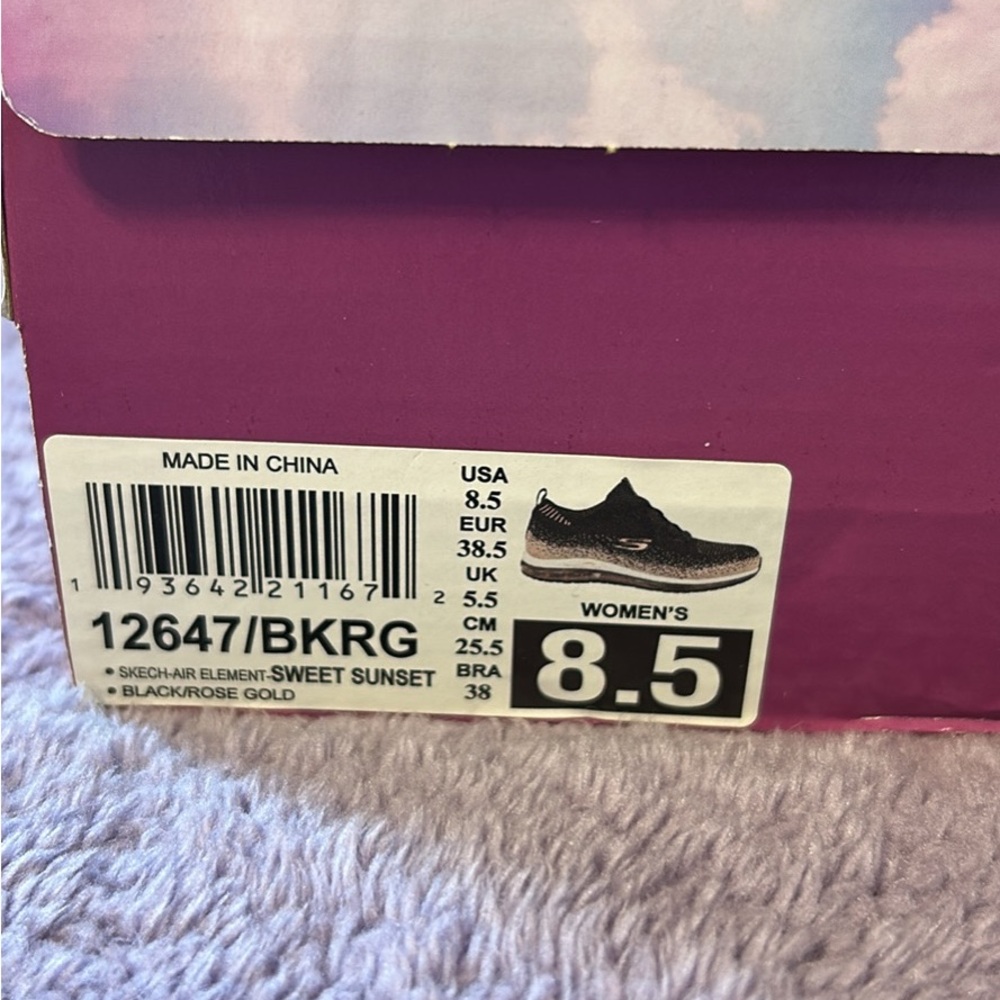 Skechers Black and Rose Gold Sneakers - Picture 2 of 8